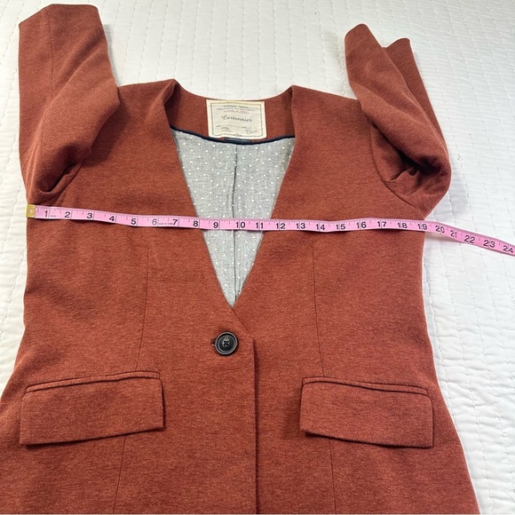 Anthropologie Cartonnier brand burnt orange blazer size M - Picture 4 of 12